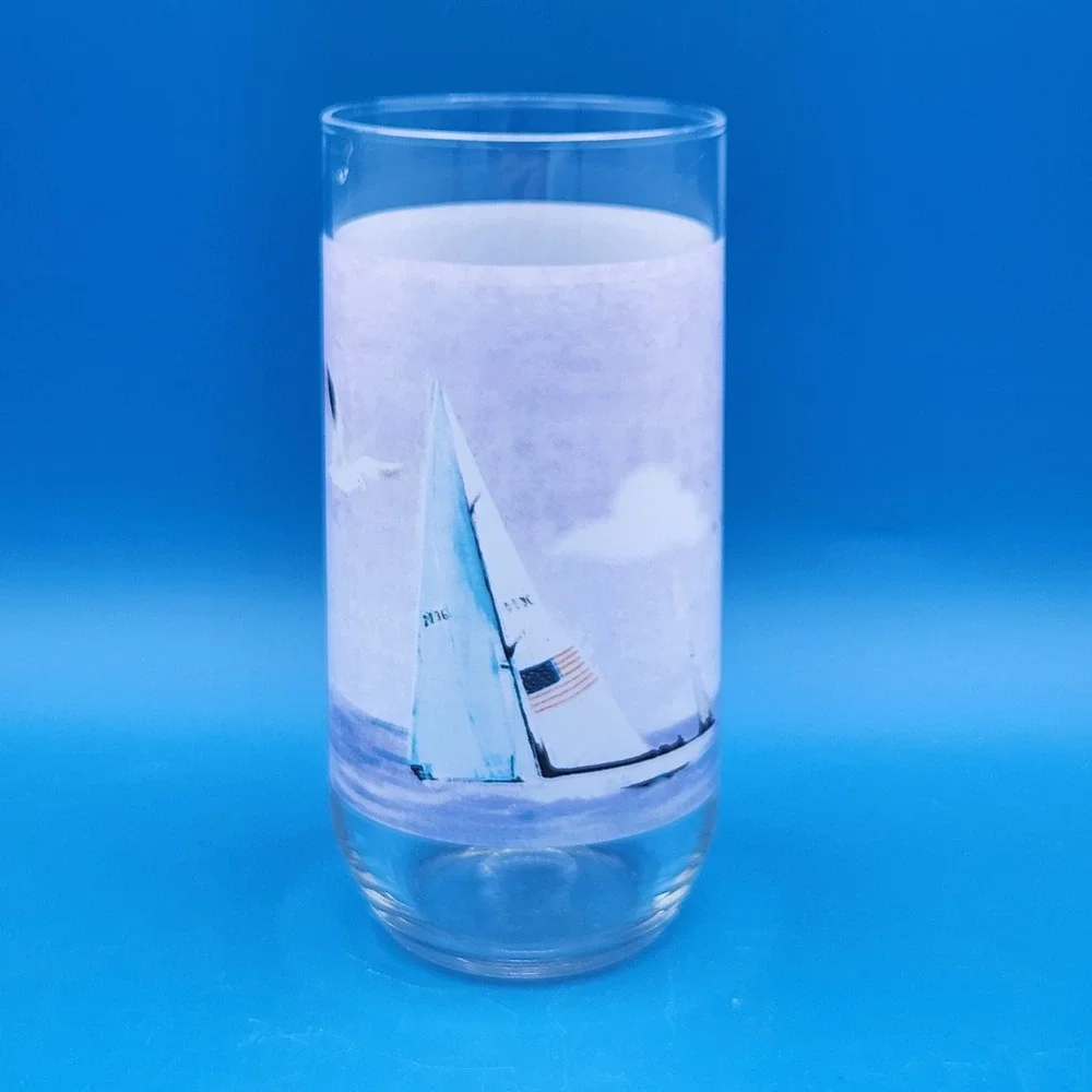 Vintage Thomson Lighthouse Sailboat Drinking Glass  - ONE